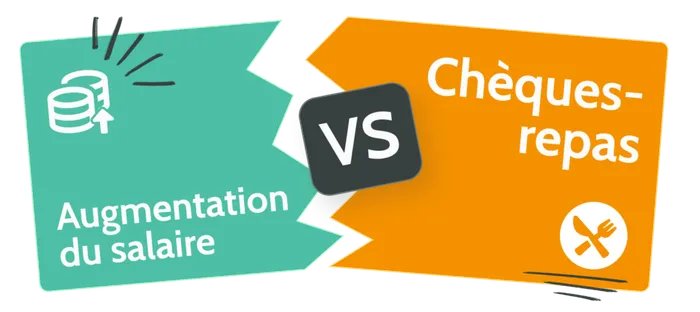 Quelle est la différence financière entre les chèques-repas et l'augmentation de salaire ?